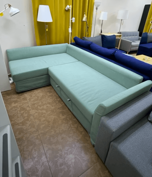 Угловой диван-кровать Хольмсунд цвет мятный