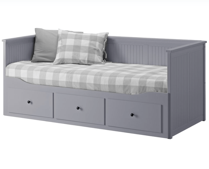 Кровать кушетка HEMNES 2 местная цвет серый