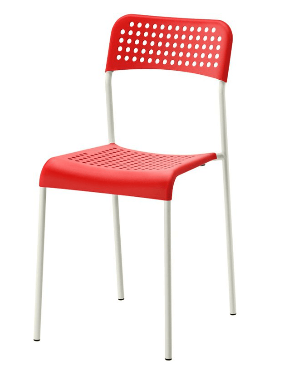 Прочный стул Адде цвет белый\красный