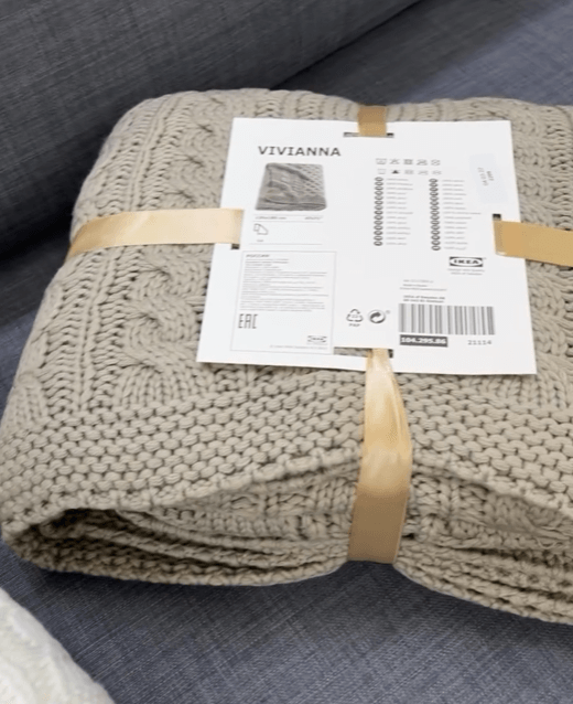 Вязаный плед Вивианна цвет бежевый