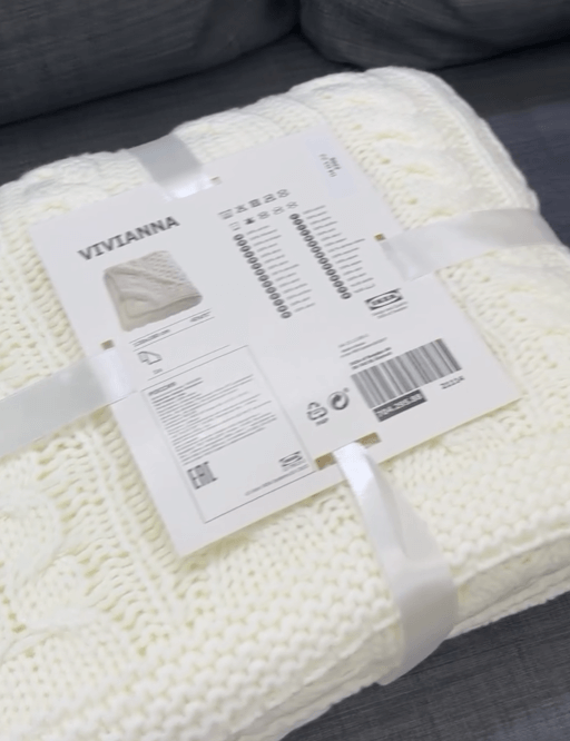 Вязаный плед Вивианна цвет белый