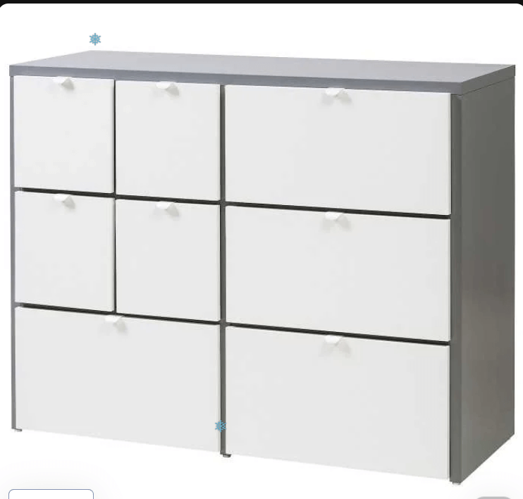 Комод с 8 ящиками Вистхус цвет серый\белый