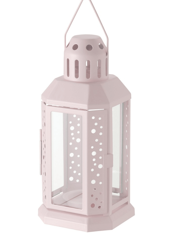 Фонарь для греющей свечи Энрум цвет бледно-розовый