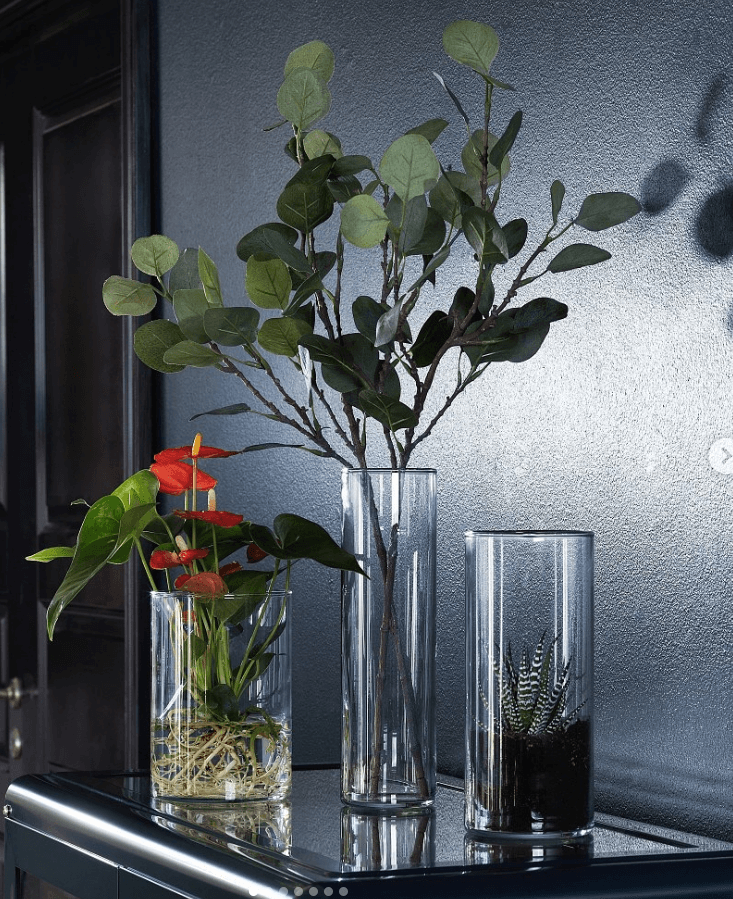 Набор ваз в форме цилиндра стеклянных 3 шт