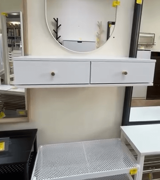 Консоль белый с двумя ящиками