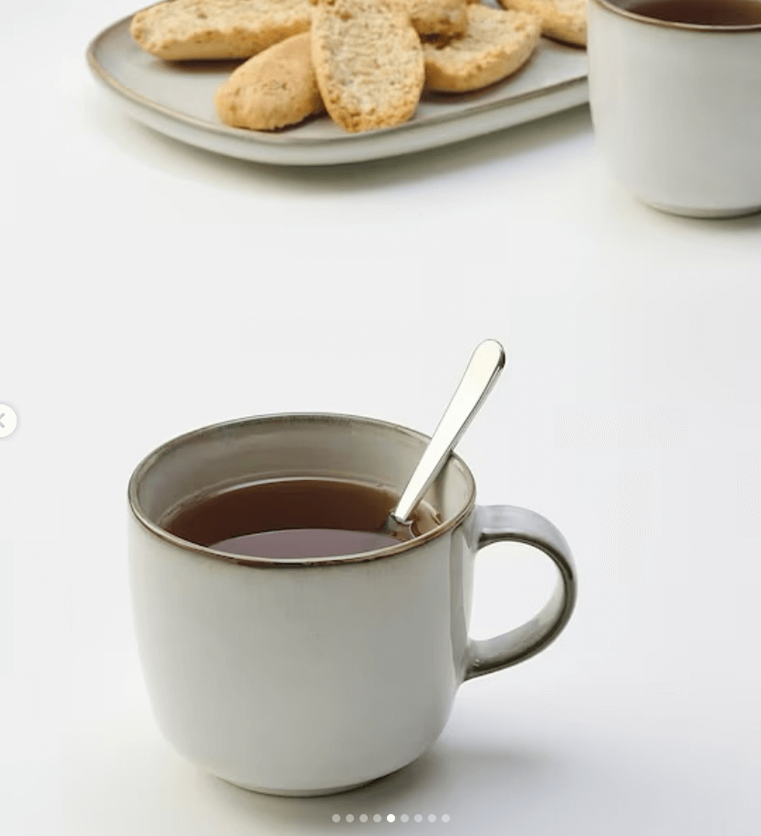 Кружка Гладелиг цвет белый камень с каймой