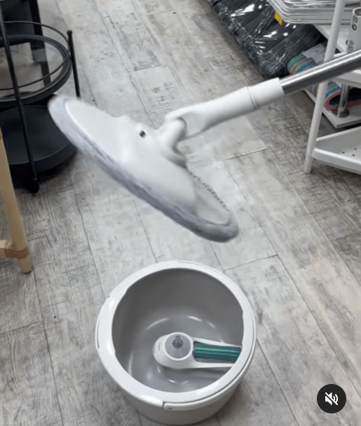 Круглая швабра с ведром Пепприг цвет серый