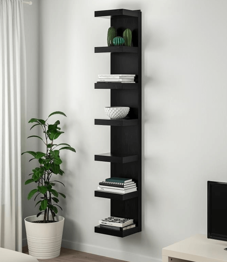 Навесной полочный модуль Лакк цвет черный