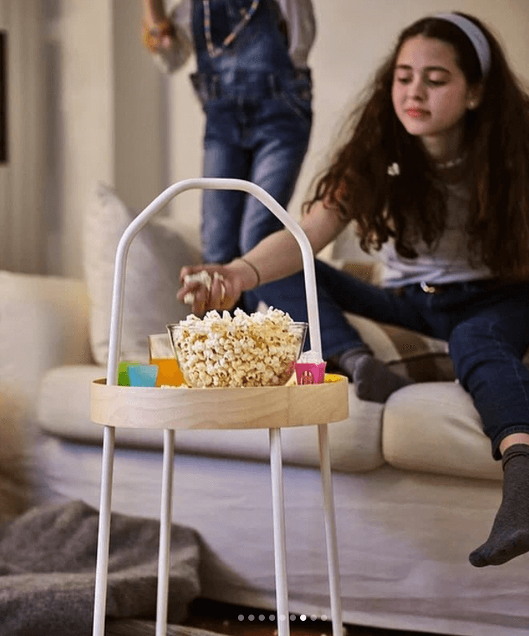 Придиванный столик Бурвик цвет белый\дерево