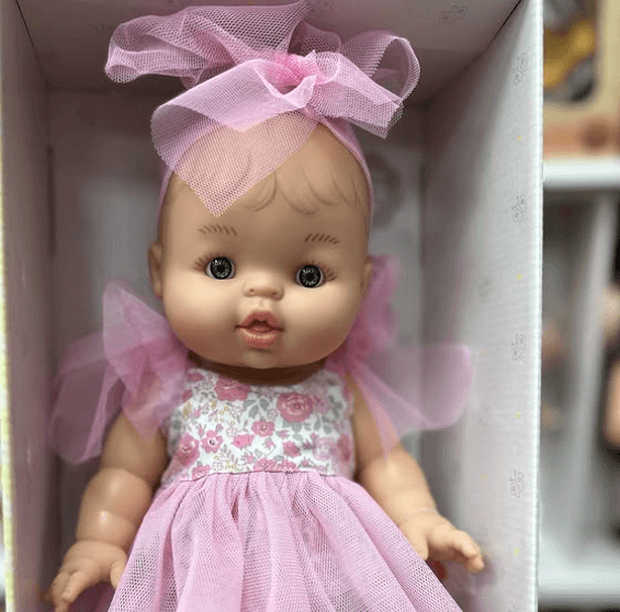 Пупс в розовом платье 🍭Вкусно пахнет ванилькой. 🍭Размер: 34 см.