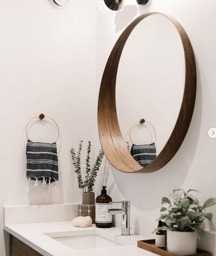 Зеркало Стокгольм  80см цвет "шпон грецкого ореха"