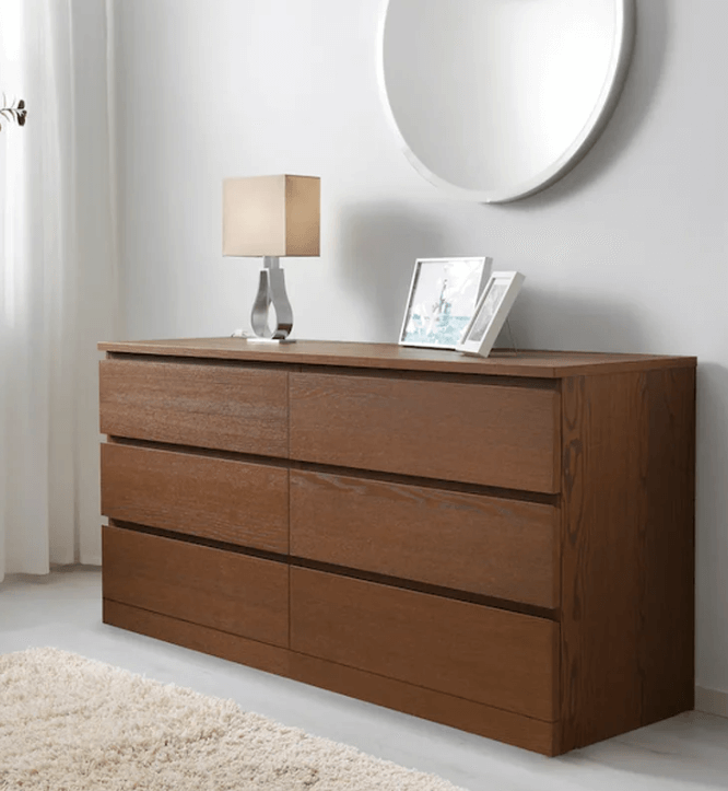 Комод Мальм 6 ящиков цвет коричневый