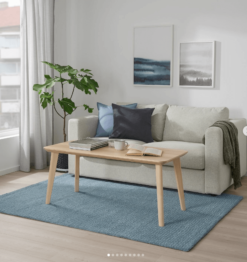 Ковер Лангстед с коротким ворсом цвет голубой