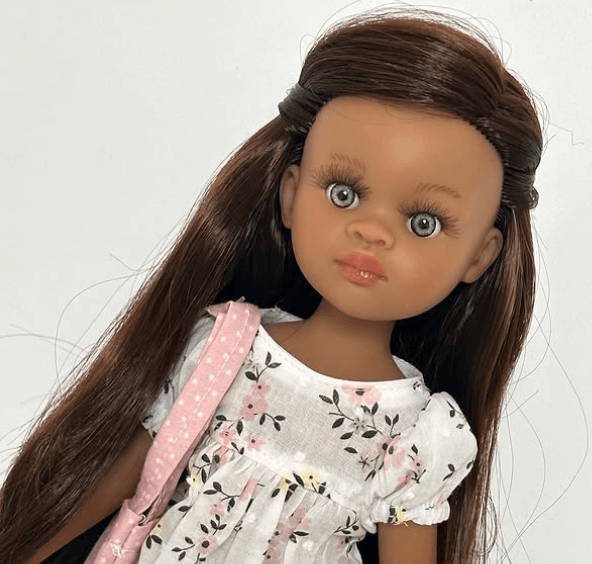 Кукла с длинными волосами в платье цветочек  🍭Вкусно пахнет ванилькой. 🍭Размер: 34 см.