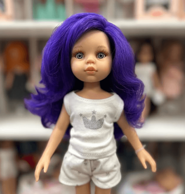 Фиолетовласая красотка с пышными волосами 🍭Размер: 32 см 🍭Имеет легкий аромат ванили 🍭Испания