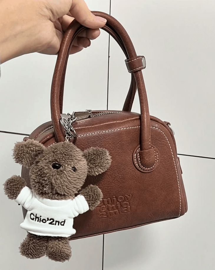 Дамская сумочка с игрушечной мишкой цвет коричневый