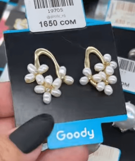 Серьги "Жемчужные цветы" 3 цветка