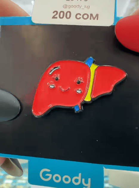 Брошь "Печень" на тему медицины