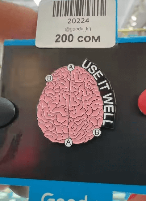 Брошь "Use it well" человеческий мозг на тему медицины