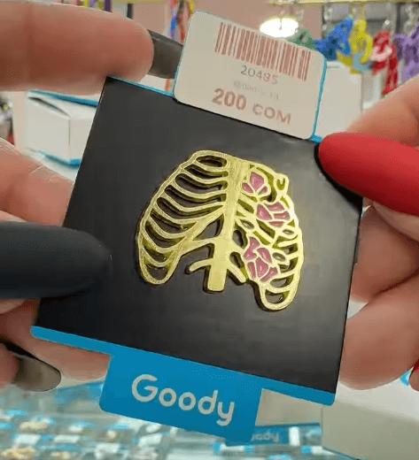 Брошь "Ребра" на тему медицины