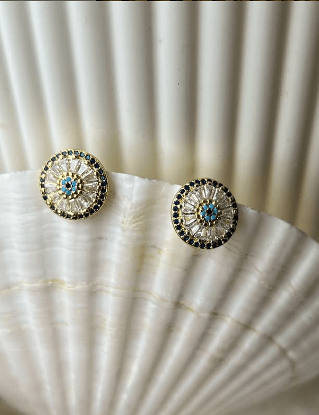 Серьги гвоздики с цирконами