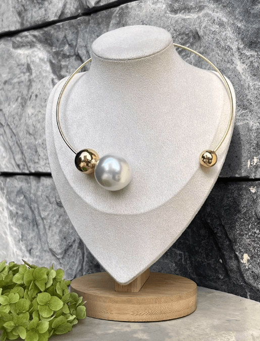 Чокеры с жемчугом цвет золотистый