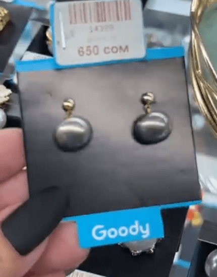 Жемчужная сережка Черный жемчуг