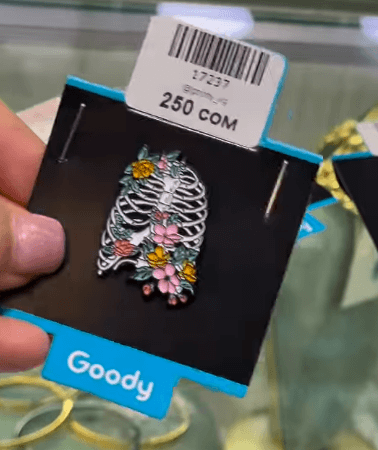 Брошь "Человеческие ребра" на тему медицины