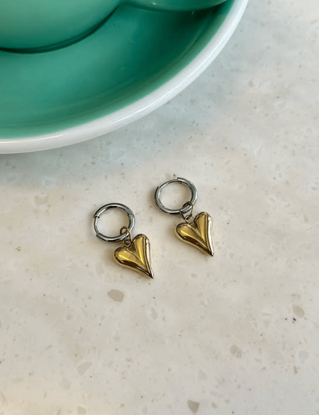 Серьги "Сердце" подвеска