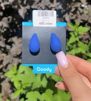 Серьги капельки синего цвета