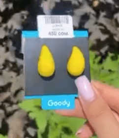 Серьги капельки желтого цвета