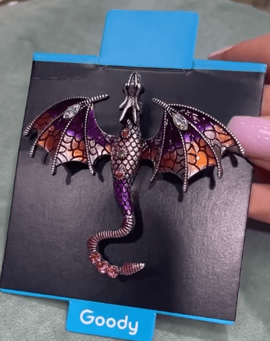 Брошь Фиолетово-красный дракон