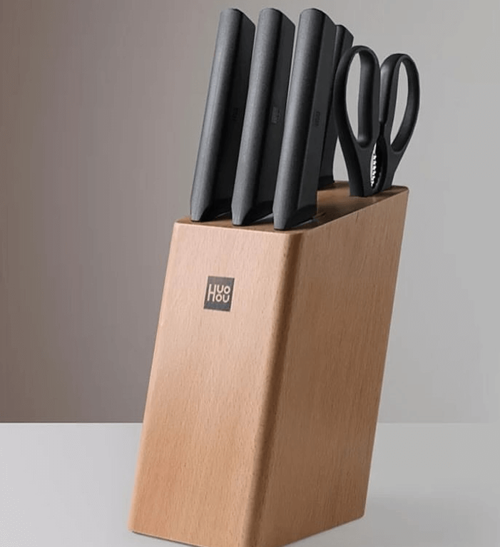Набор ножей HuoHou HU0057 с деревянной подставкой