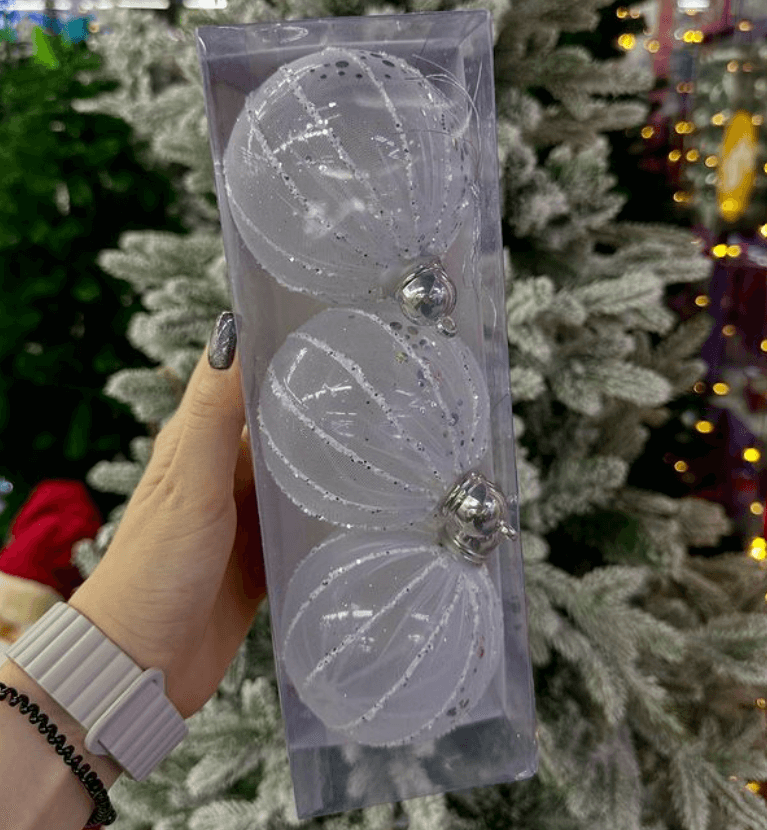 Набор новогодних игрушек-шариков 3 шт.