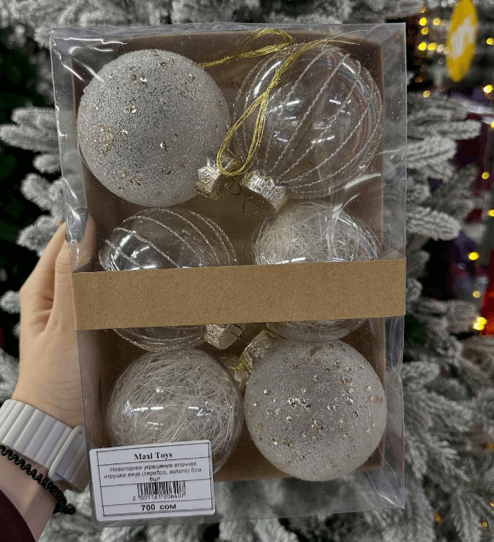 Набор новогодних игрушек-шариков 6 шт.