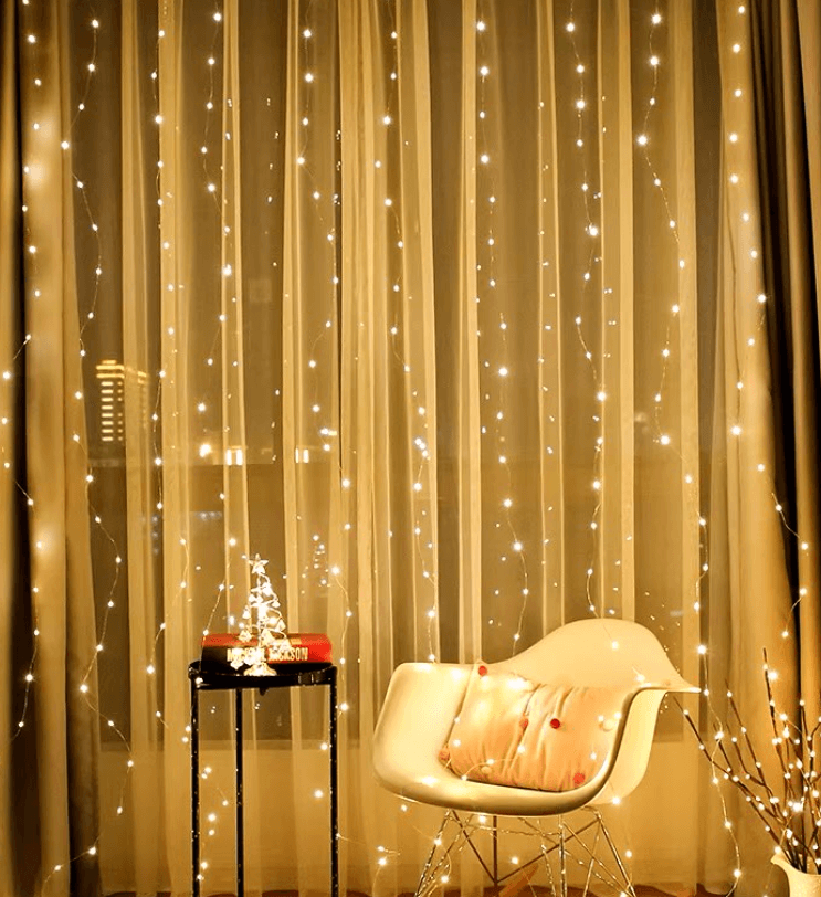 Гирлянда-штора «Роса» 3*3 м с креплениями