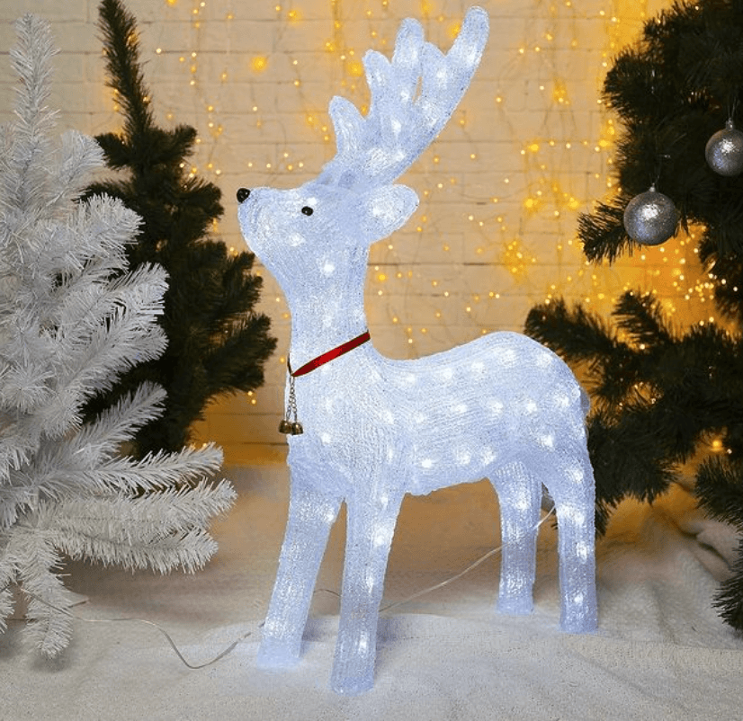 Светодиодная акриловая фигура «Олень» 55 см