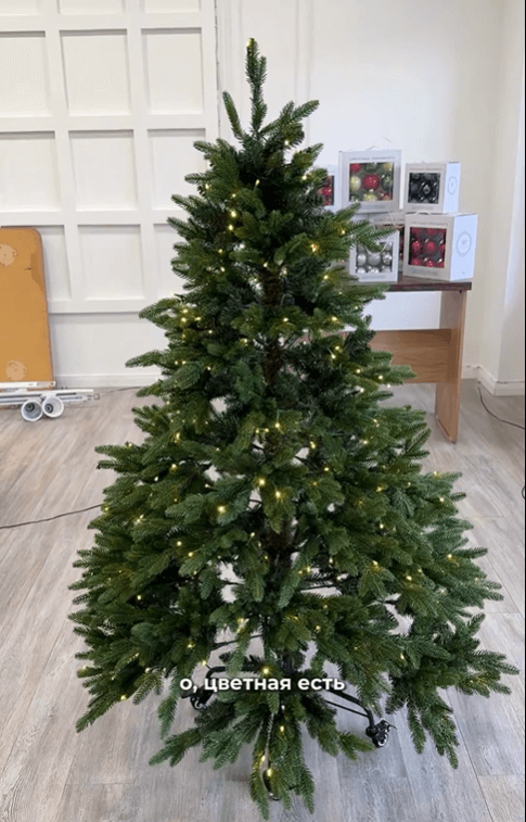 Елка класса люкс со встроенной гирляндой 150 см