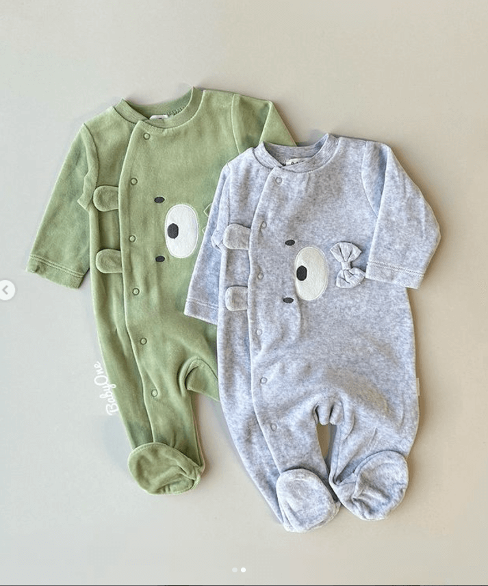 Слипик Bebetto для новорожденных с ушками и с бантиком