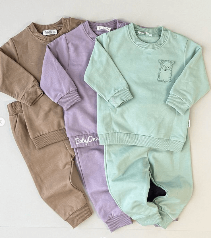 Двойка Bebetto для новорожденных хлопок с вышивкой ламы