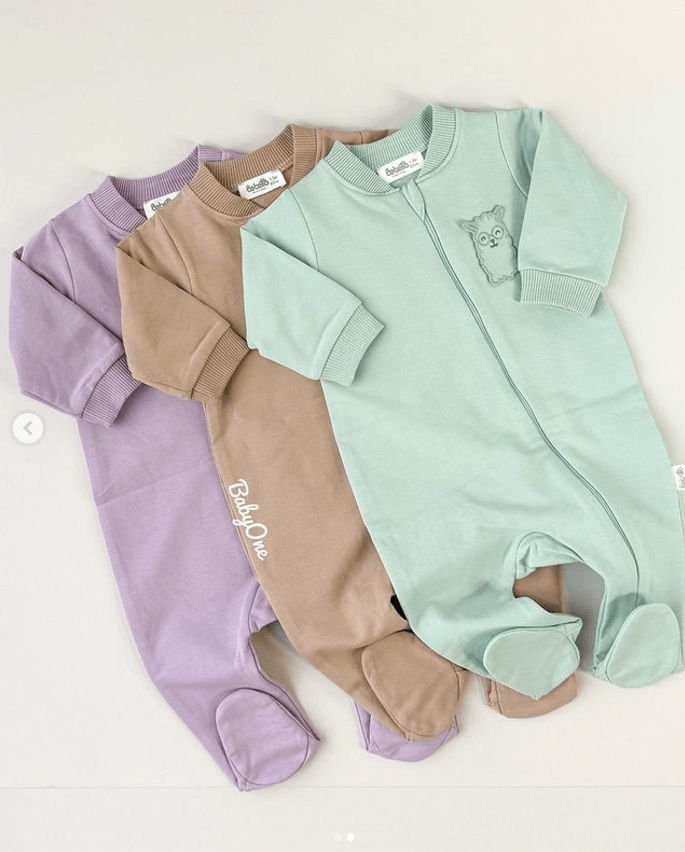 Комбинезон Bebetto для новорожденных хлопок однотонный с вышивкой