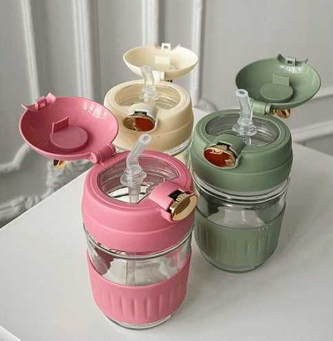 Прозрачные бутылочки для воды / Эстетичная стильная бутылка