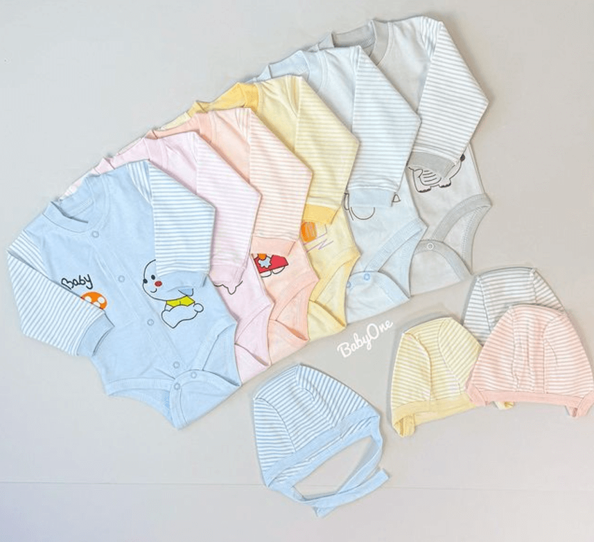 Чепчик Аистёнок для новорожденных хлопок в мелкую полоску