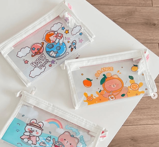 Милые, прозрачные пеналы в корейском стиле