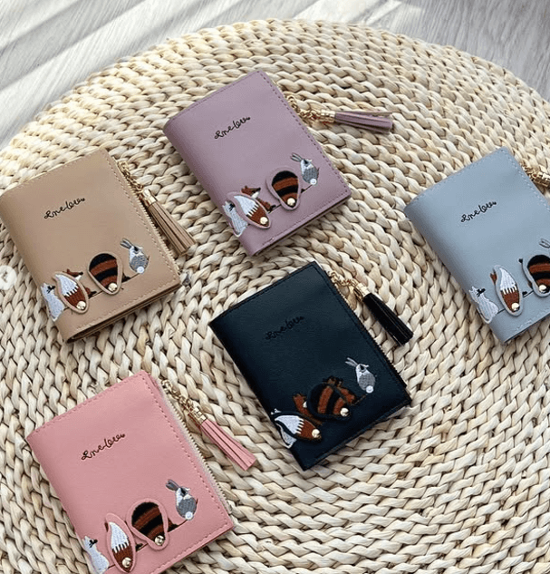 Женские кошельки с очень милой вышивкой животных