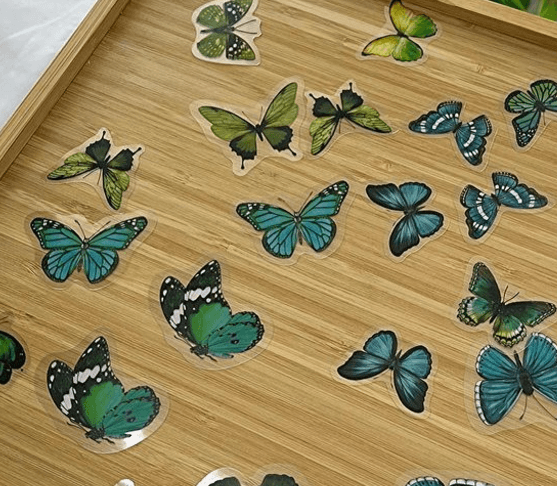 Новые наклейки на прозрачной основе, в формате бабочек