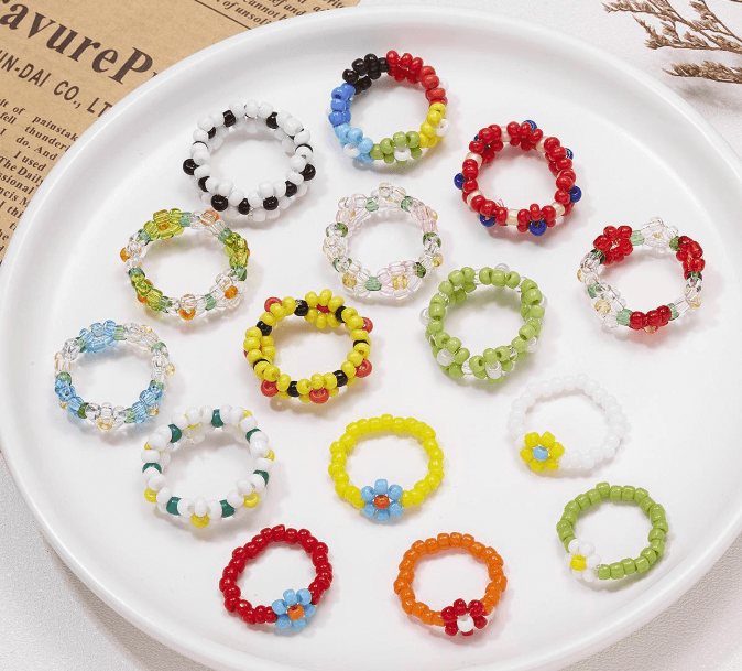 Колечки из бисера-новинка у нас в магазине