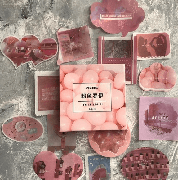 Эстетичные наклейки в коробке 30 штук