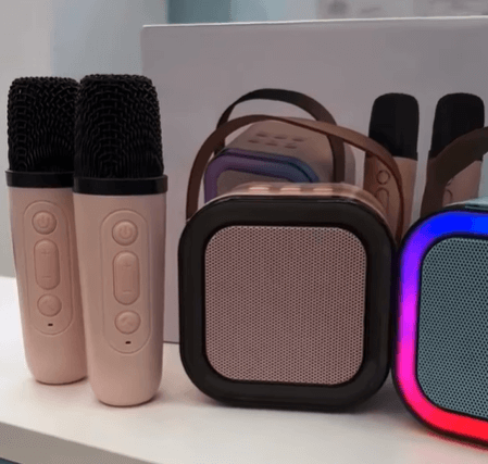 Караоке-колонки с двумя микрофонами