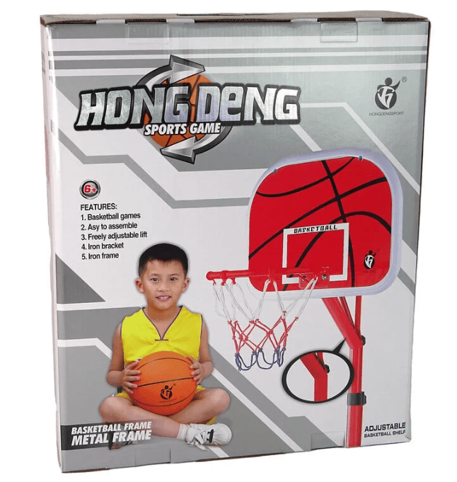 Стойка баскетбольная с кольцом и мячом Hong Deng, 62 x 40 x 160 см